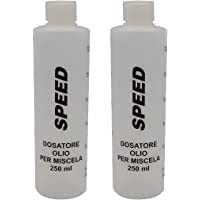 Speed N. 2 dosificadores de aceite para mezcla de 250 ml con tapón- escala graduada y porcentajes 2-4% 2-5-5% 3-6%…